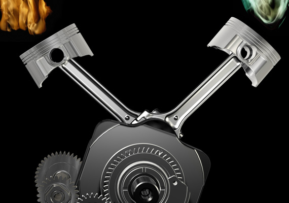 3Dによるピストン及びコンロッドなどの制作。